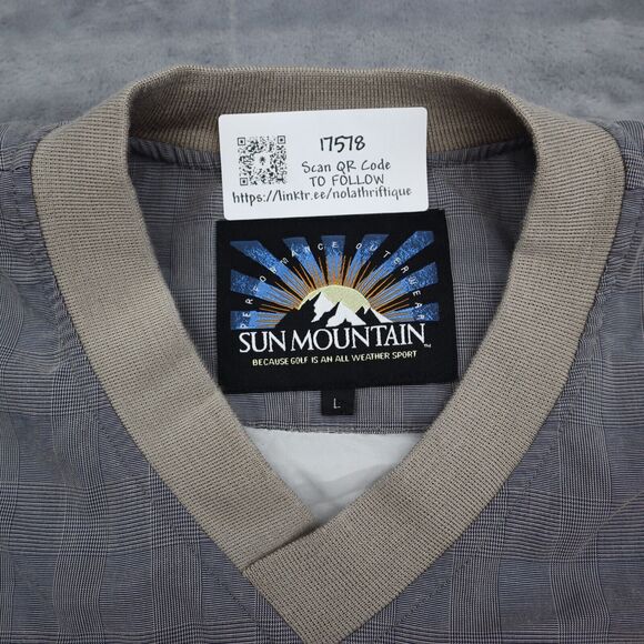 Sun Mountain Sweatshirt Mens L Gray Beige Long Sleeve VNeck Pullover Activewear - Picture 9 of 16